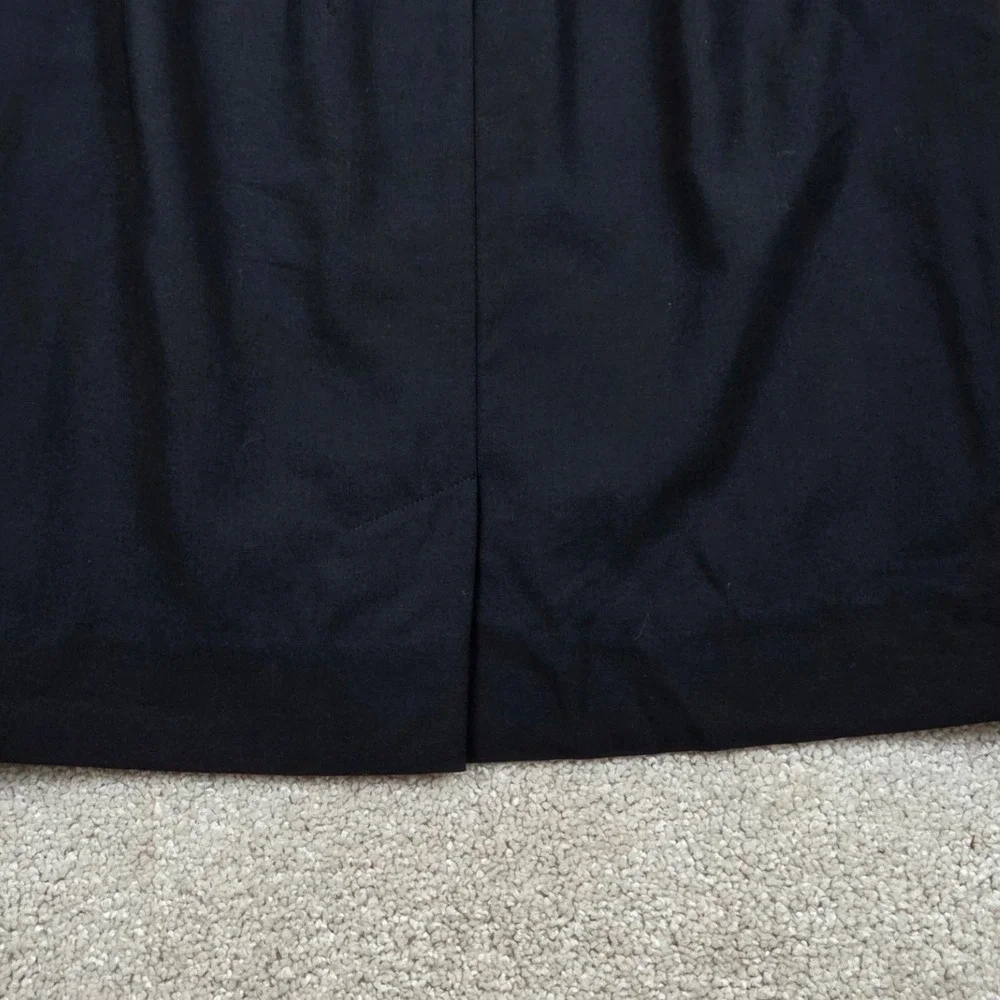 Black Pencil Skirt Size 10 Wool Blend Lined Back Vent Office 21.5